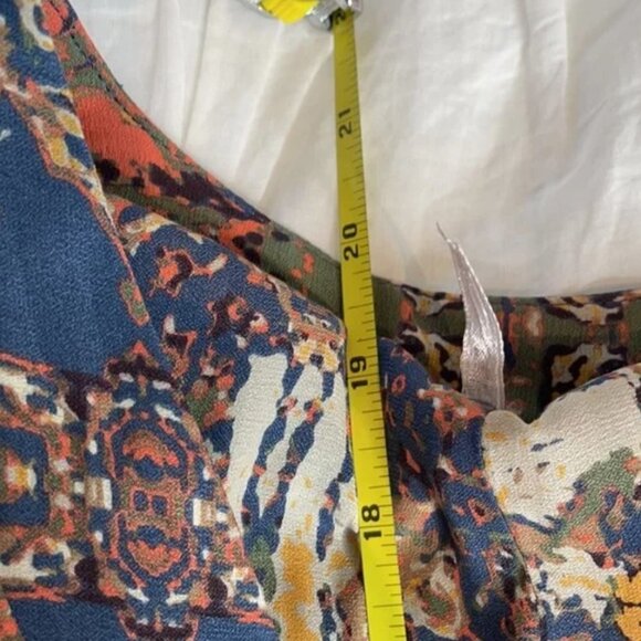 Free People Orange Darcy Super V Printed Blouse - Picture 11 of 11